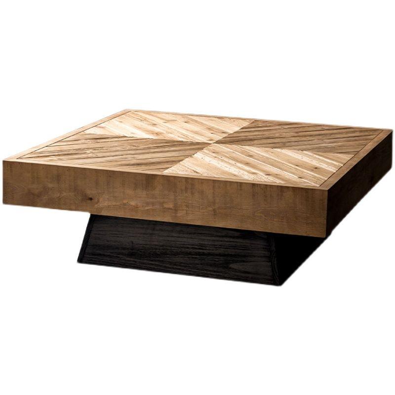 원목테이블 모던 거실 디자인탁자 클래식 원목 빈티지 직사각형 100x60x35cm - 상품 이미지