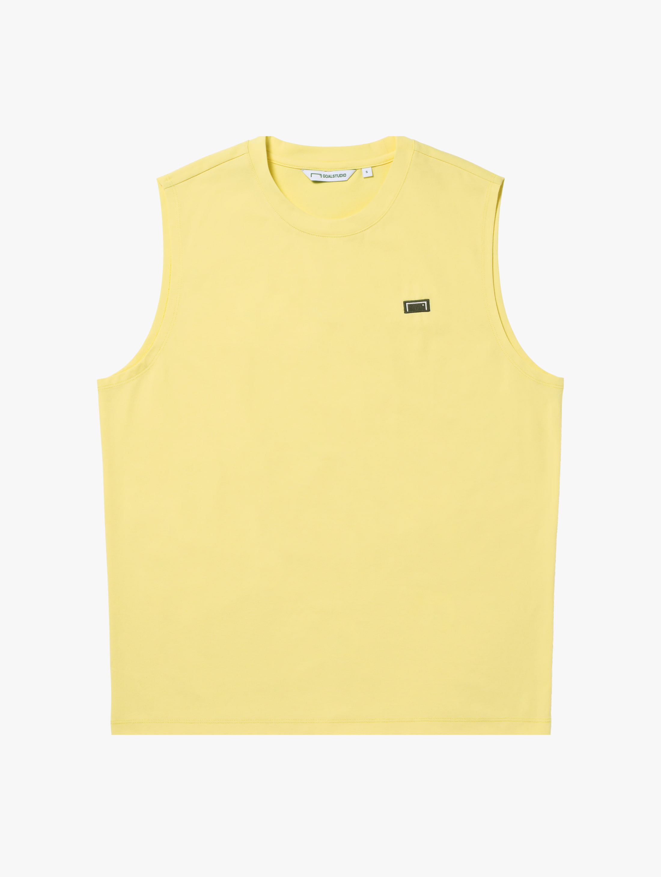 AIR DRY BOX LOGO SLEEVELESS-LIGHT YELLOW - 상품 이미지