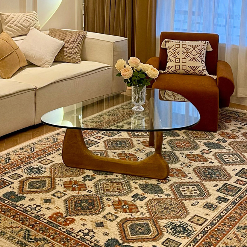 이사무노구치 테이블 원목 우드 강화유리 테이블 XS 12mm