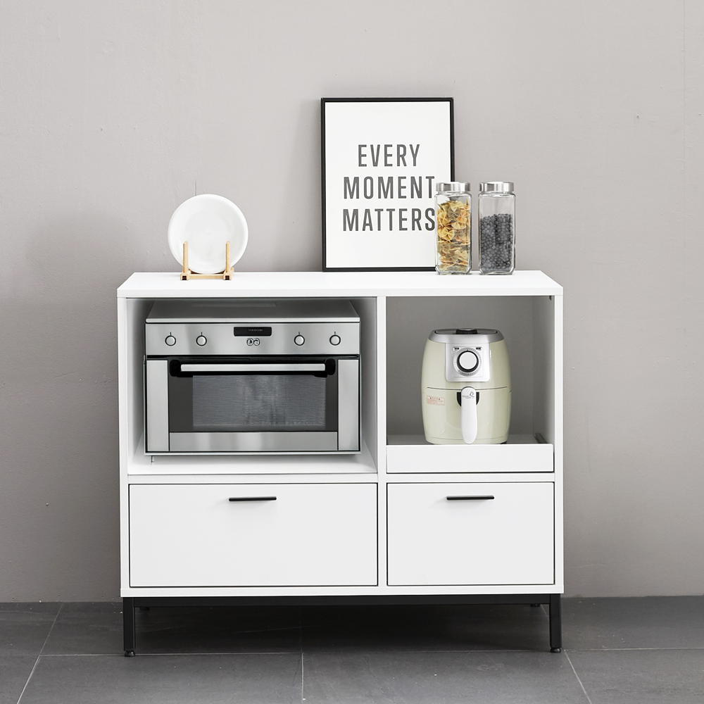 몬드 광파오븐장 렌지대 수납장 오븐장 밥솥장 에어프라이어선반 1000x550x835mm, 2단, 화이트