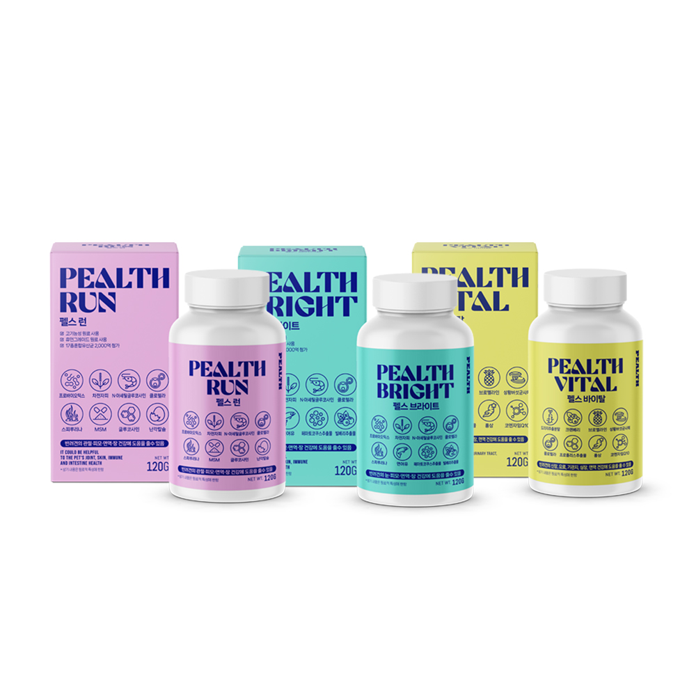 PEALTH 펠스런+펠스브라이트+펠스바이탈 강아지영양제 3개 세트