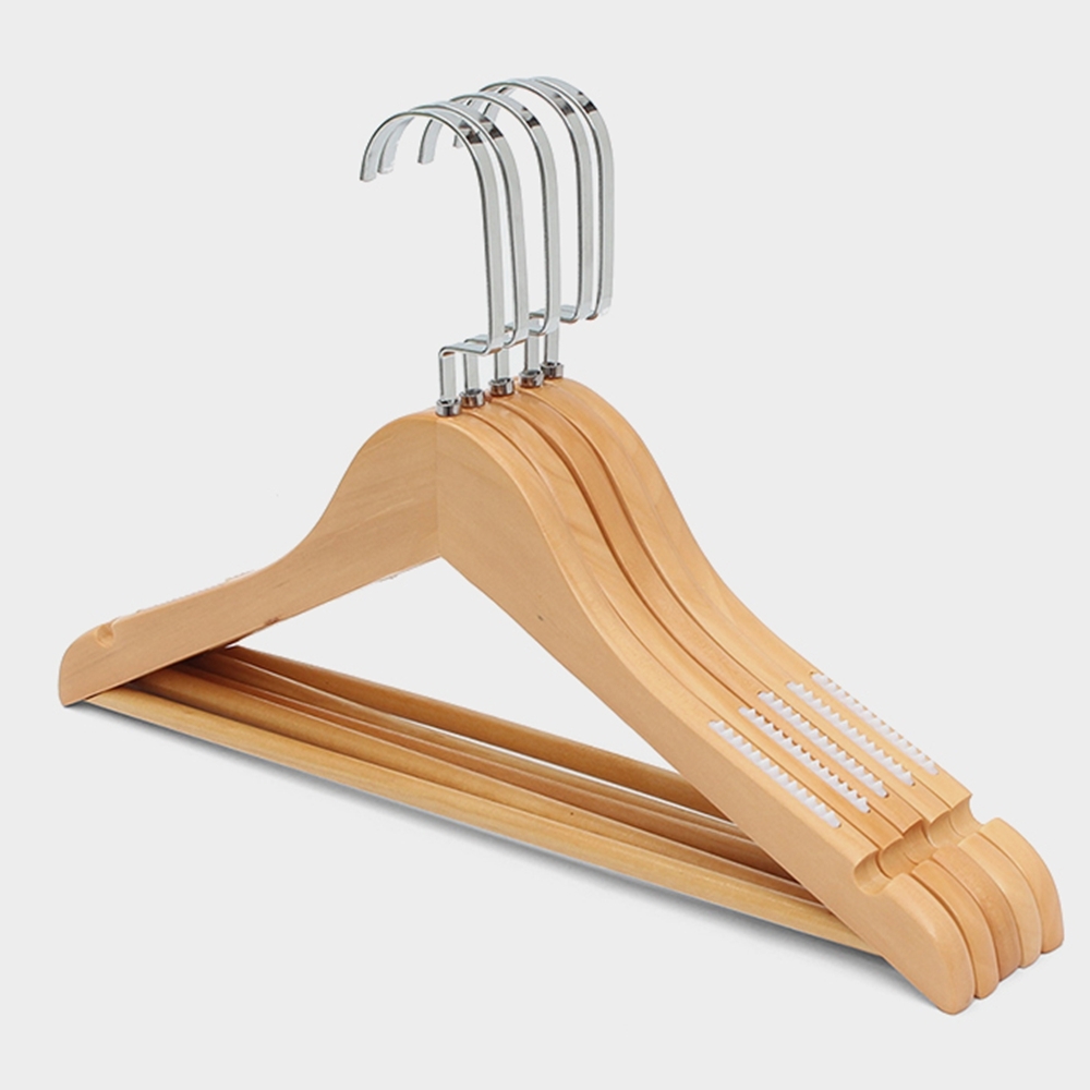 여성용 고급 원목옷걸이 상의 바지 논슬립옷걸이 5p세트