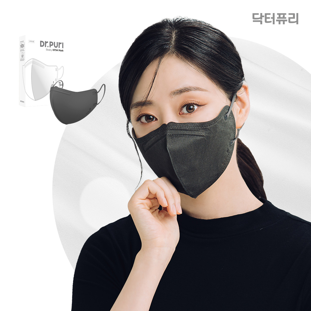 닥터퓨리 KF94 비키 새부리형 황사마스크 L(대형), 그레이, 30개