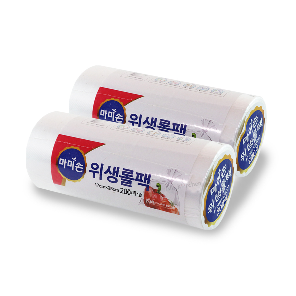 마미손 롤백 일회용비닐 크린롤백 위생팩 17x25 200매 2개 - 상품 이미지