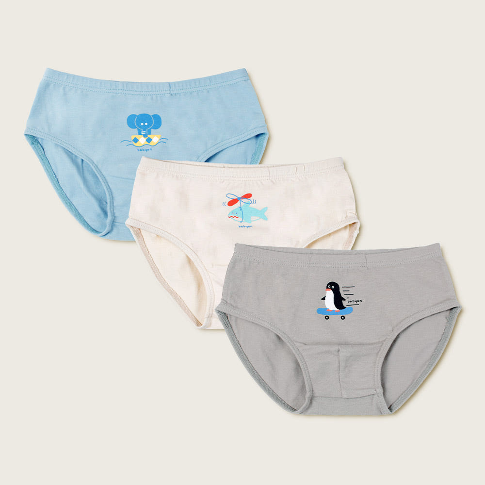 [슈퍼적립] 베이비앙 국내산 무형광 40수 면 아기 삼각 여아 남아 유아팬티&드로즈 3종세트