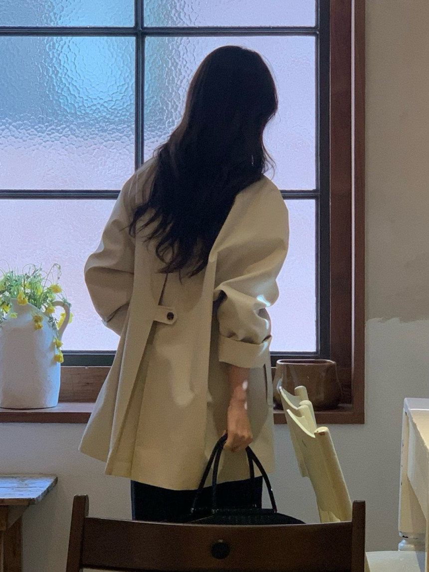 [🤍봄아우터] 베르가못 25 하프 트렌치 카라 래글런 싱글 코트 3color 상세 이미지 14