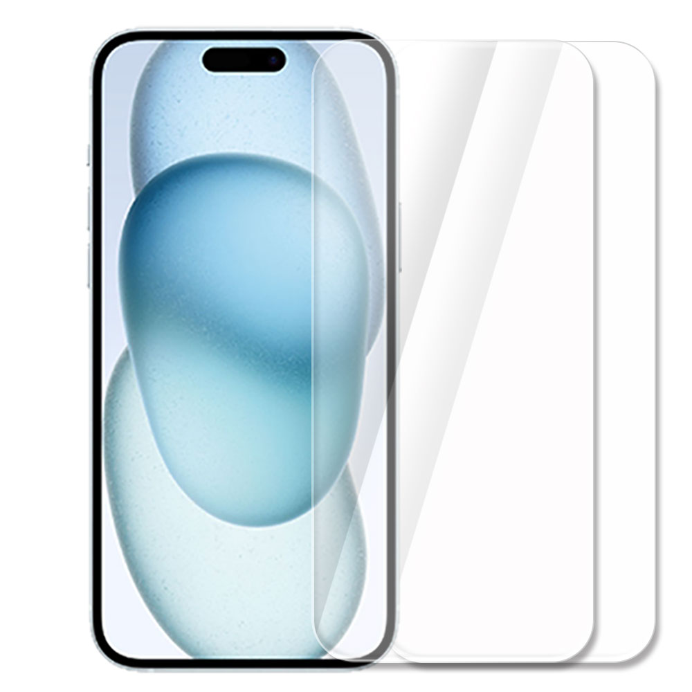 강화유리필름 아이폰15 플러스, 2매입 - 상품 이미지