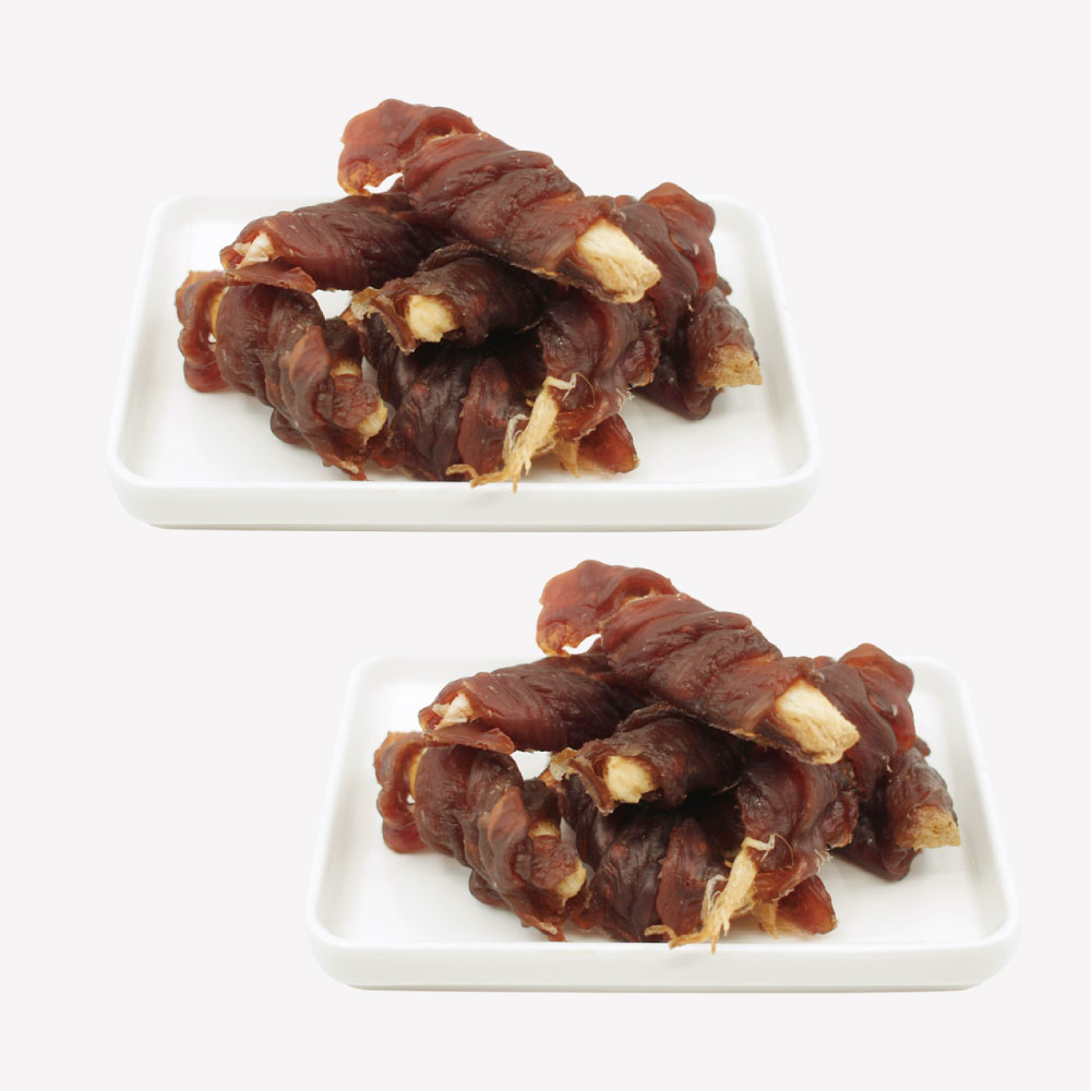 국내제작 북오말이 강아지 수제 간식 북어와 오리육포로 만든 애견 간식 황태+오리, 70g, 2개 - 상품 이미지