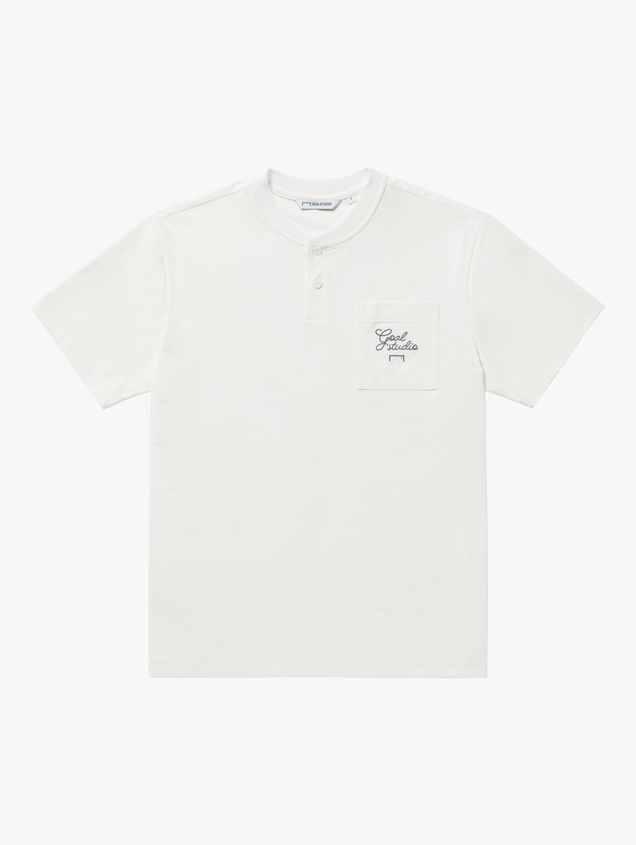 AIR DRY HENLEY NECK BUTTON-UP-OFF WHITE - 상품 이미지