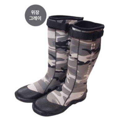 해루질 물 네오플랜 미끄럼방지 가벼운 여자 낚시 농사 갯벌 주방 워킹 장화 위장그레이, 270