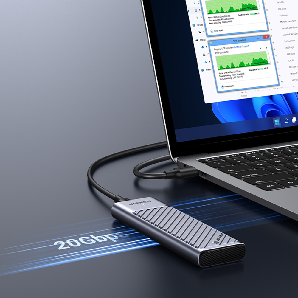 유그린 USB3.2 Gen2 20Gbps M.2 NVMe SATA SSD 인클로저 외장케이스 CM559 - 상세 이미지 2