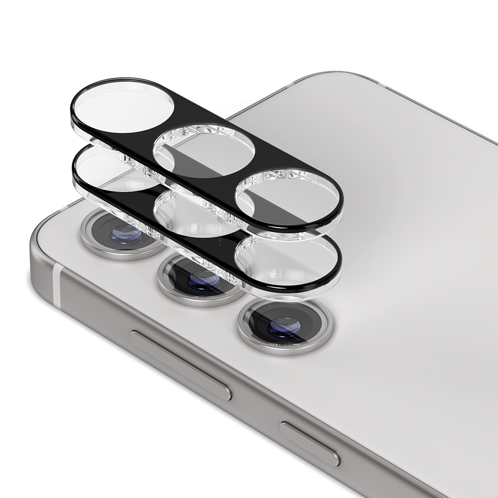 아이엠듀 카메라 보호 필름 풀커버 강화유리 빛번짐 방지 블랙 갤럭시S24 플러스, 2매입