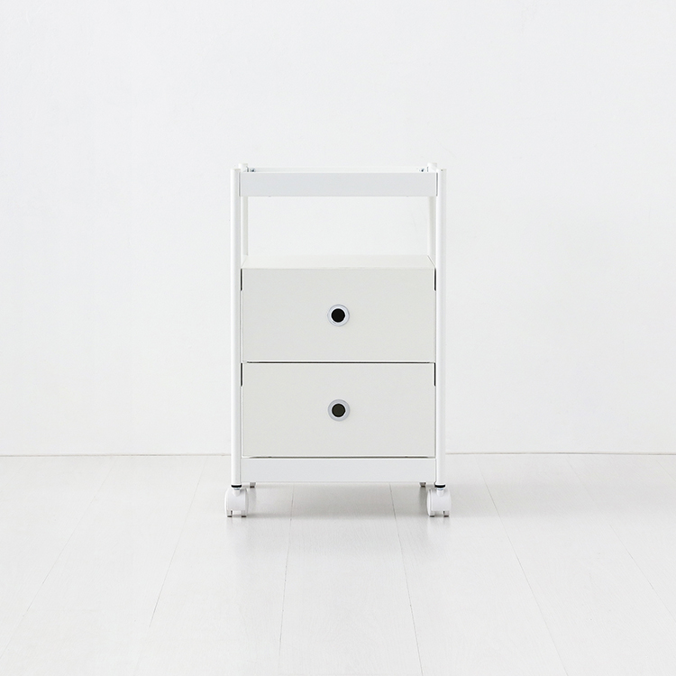 심플리 이동식 서랍장 BC639 2400x400x660mm, 2단, 퓨어화이트 1726.9456 - 상품 이미지