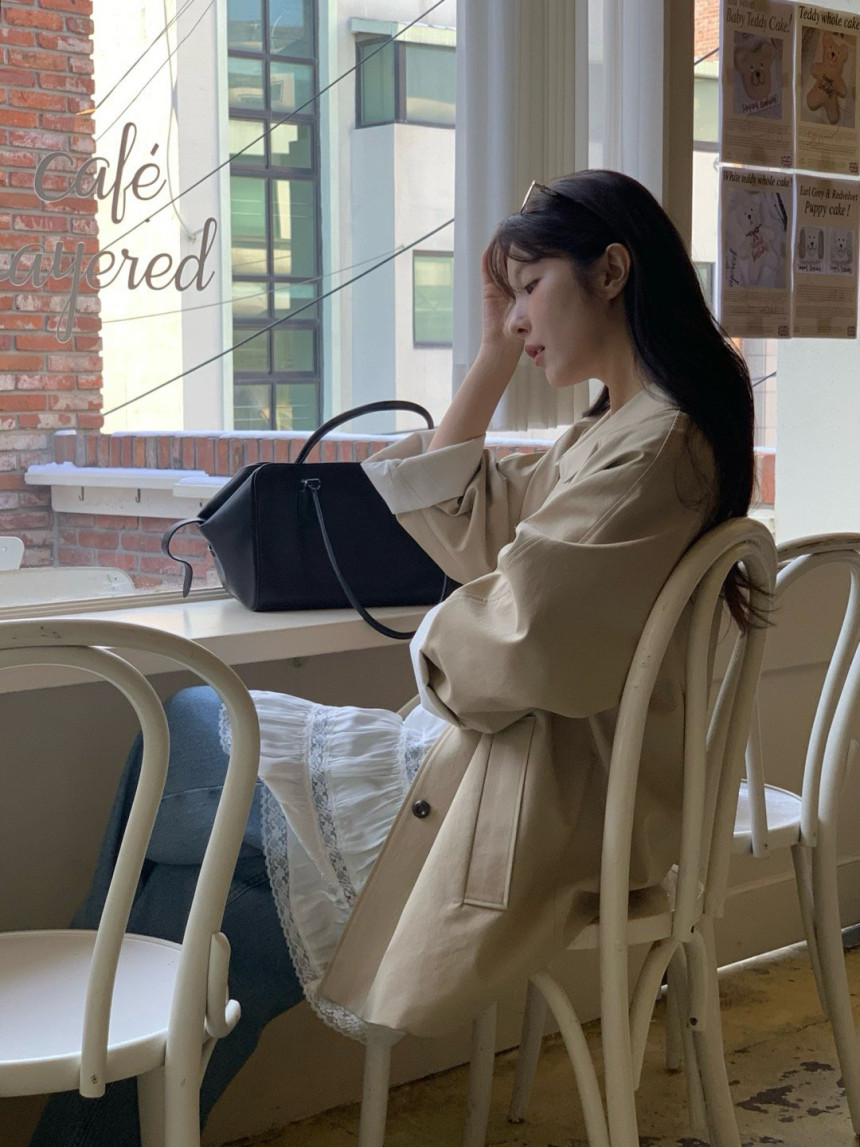 [🤍봄아우터] 베르가못 25 하프 트렌치 카라 래글런 싱글 코트 3color 상세 이미지 7