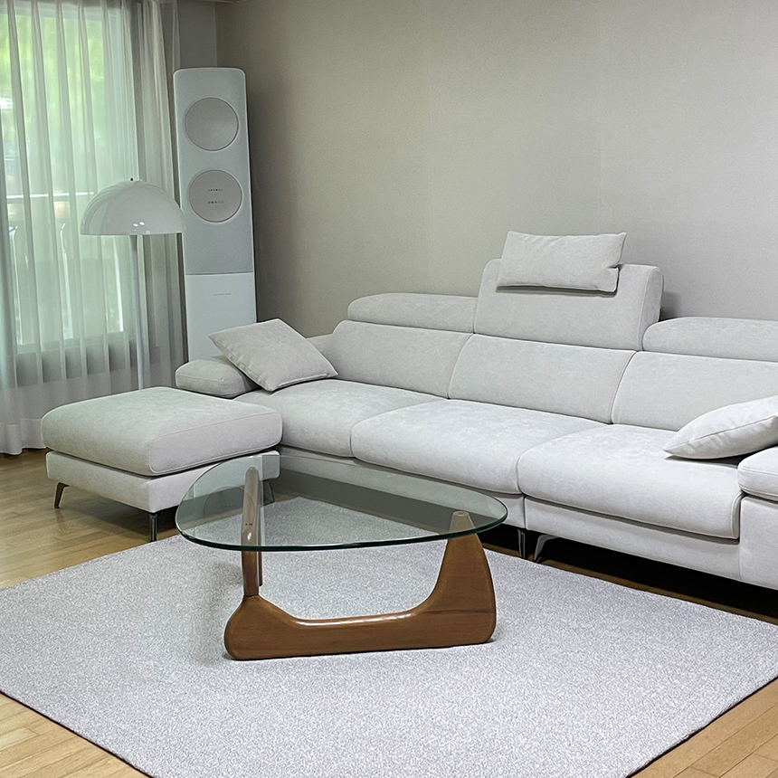 이사무노구치 테이블 원목 우드 강화유리 테이블 XS 12mm