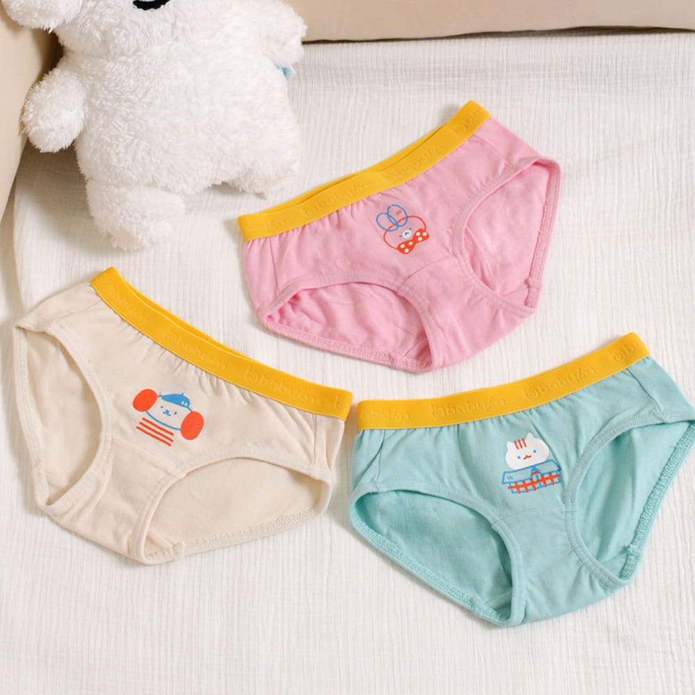 [슈퍼적립] 베이비앙 국내산 무형광 40수 면 아기 삼각 여아 남아 유아팬티&드로즈 3종세트