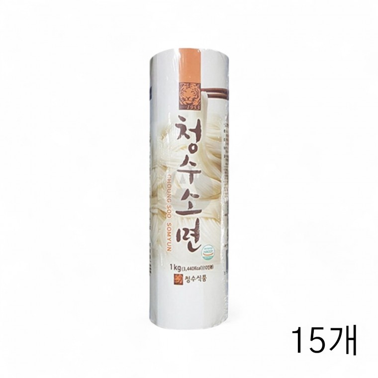 청수식품 청수소면 1kg X 15개 잔치국수 비빔 국수소면 업소용국수 식당용식자재 소면국수 국수사리 : Yj