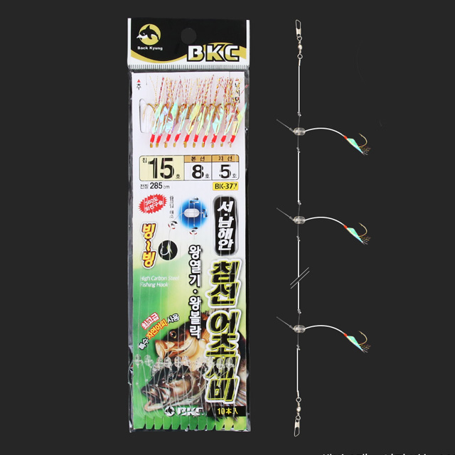 백경 서남해안 침선 어초 채비 10본 반짝이 BK-377 왕열기 왕볼락 대물