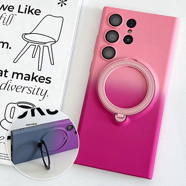 갤럭시S25 울트라 풀커버 투톤 그라데이션 맥세이프 링 거치대 슬림 젤리 핸드폰 케이스