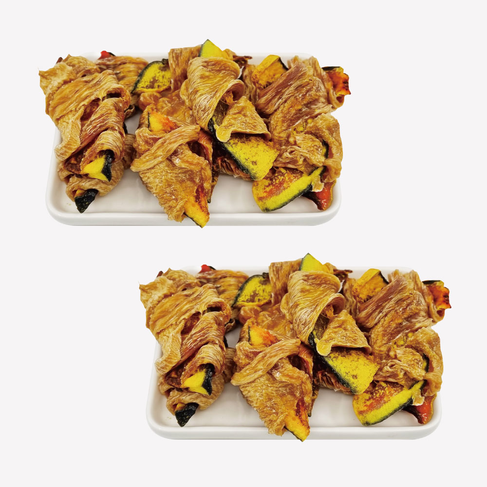 국내제작 치단말이 강아지 보양식 수제간식 다이어트 건강에 좋은 펫푸드 치킨+단호박, 70g, 2개 - 상품 이미지