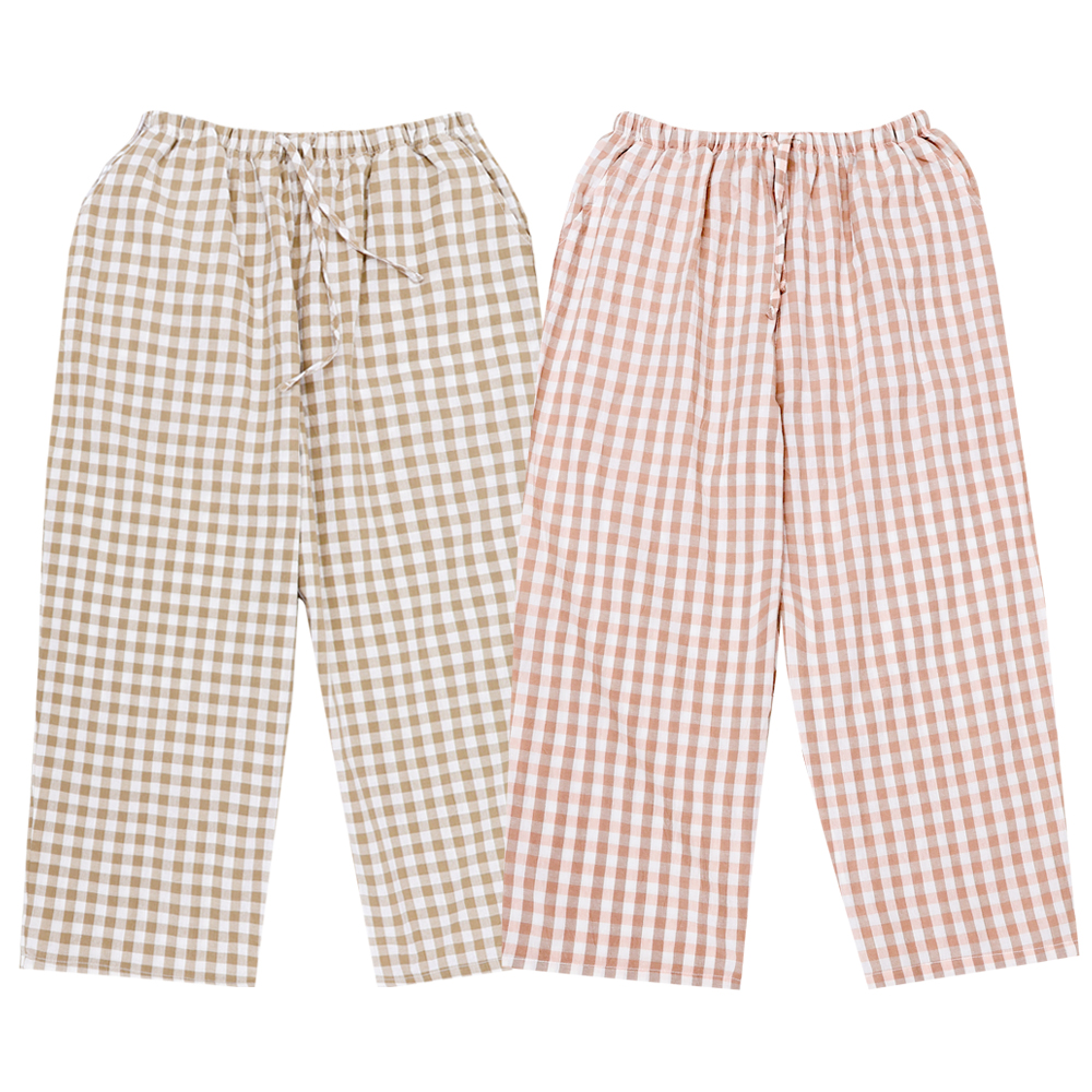 커플 체크 잠옷바지 주머니 파자마 PJ허니체크(8부) 제품 이미지