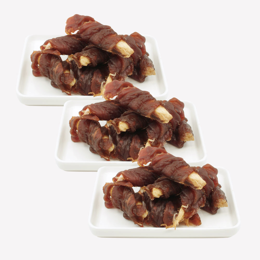 국내제작 북오말이 강아지 수제 간식 북어와 오리육포로 만든 애견 간식 황태+오리, 70g, 3개 - 상품 이미지