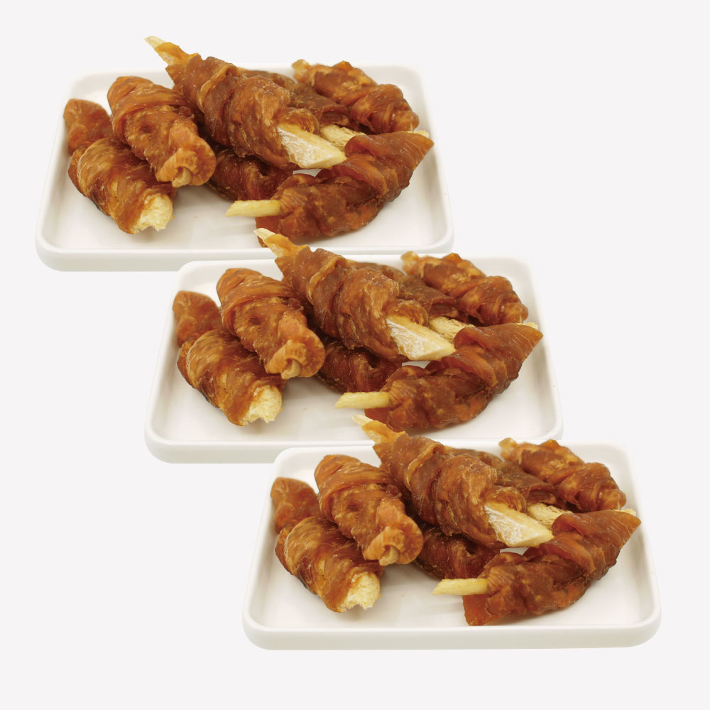 치북말이(치킨안심+북어육포) 3개 기력회복 기호성 좋은 맛있는 애완견 수제간식 제품 이미지