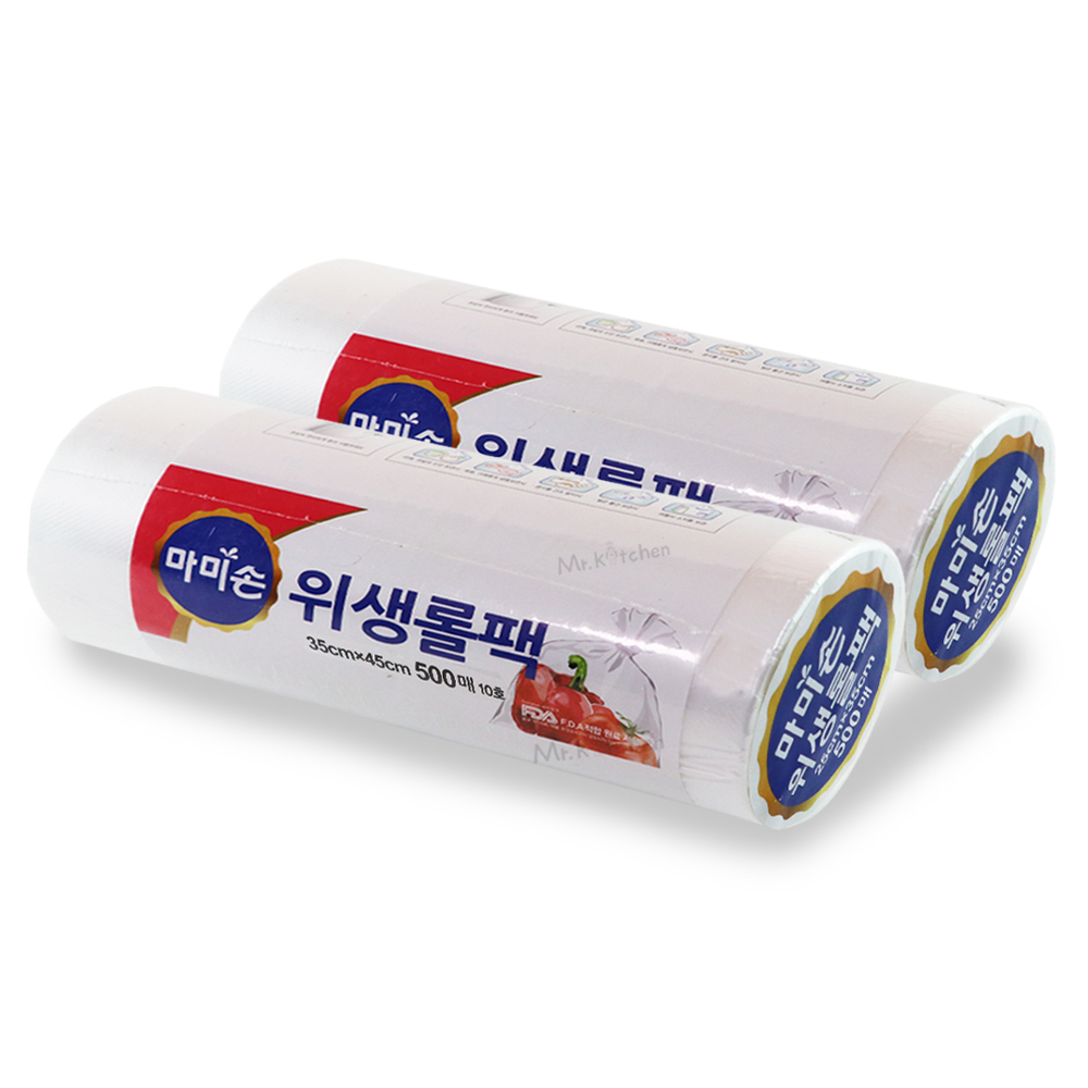 마미손 롤백 일회용비닐 크린롤백 위생팩 35x45 500매 2개 - 상품 이미지