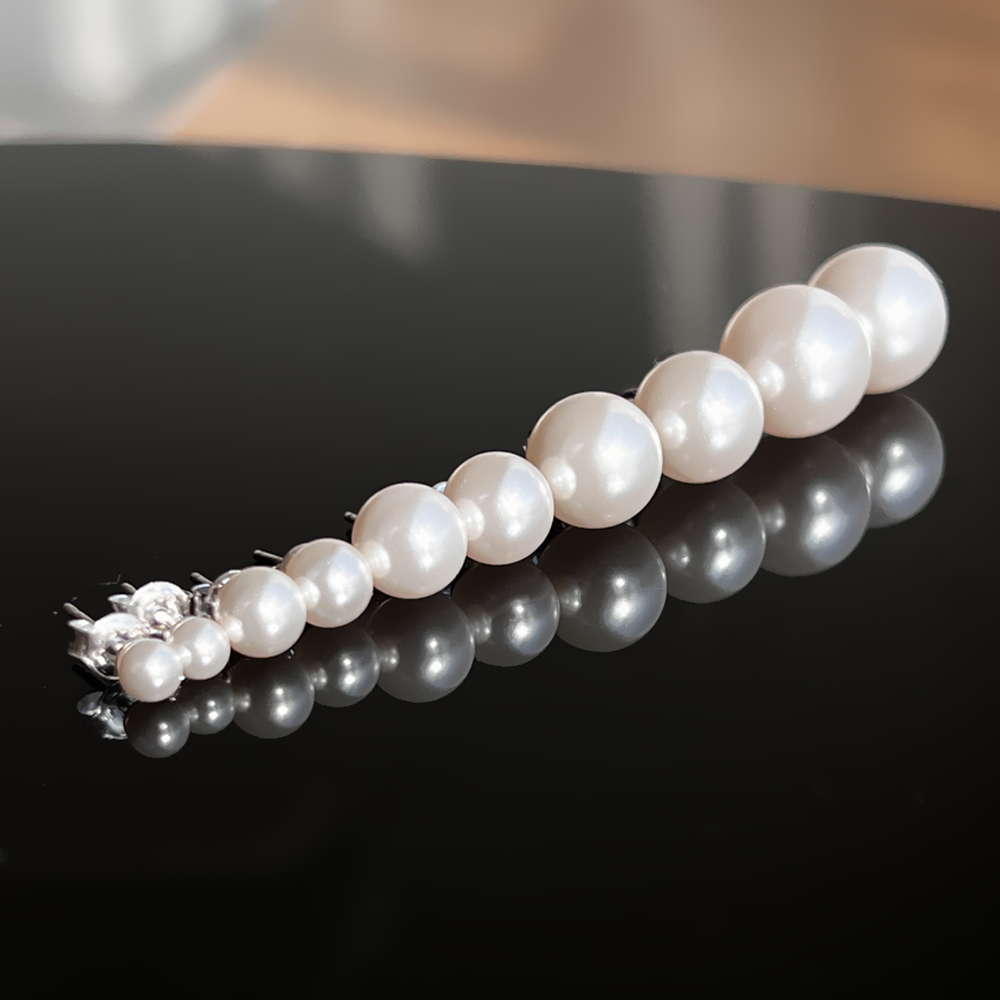 또블링 오스트리아 진주 실버 데일리 레이어드 귀걸이 4mm 6mm 8mm 10mm 12mm