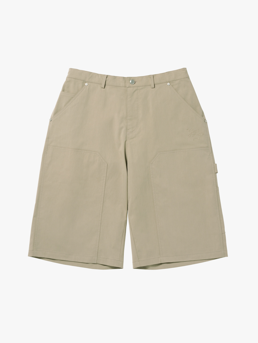 SCRIPT CHINO LONG SHORTS-BEIGE - 상품 이미지