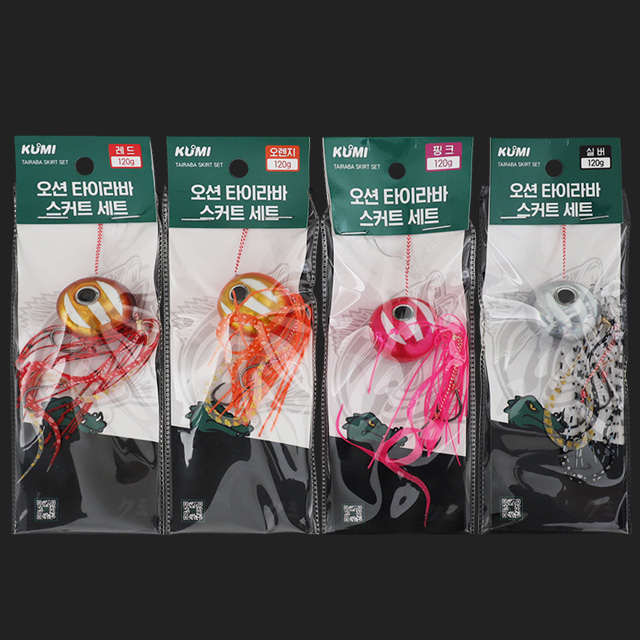 쿠미 참돔 유동식 타이라바 헤드 스커트 세트 레드, 180g - 상세 이미지 2