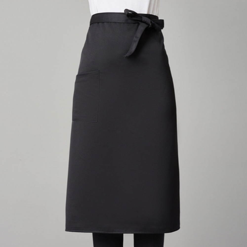 올블랙 심플 롱 허리앞치마 원포켓 레스토랑 카페앞치마