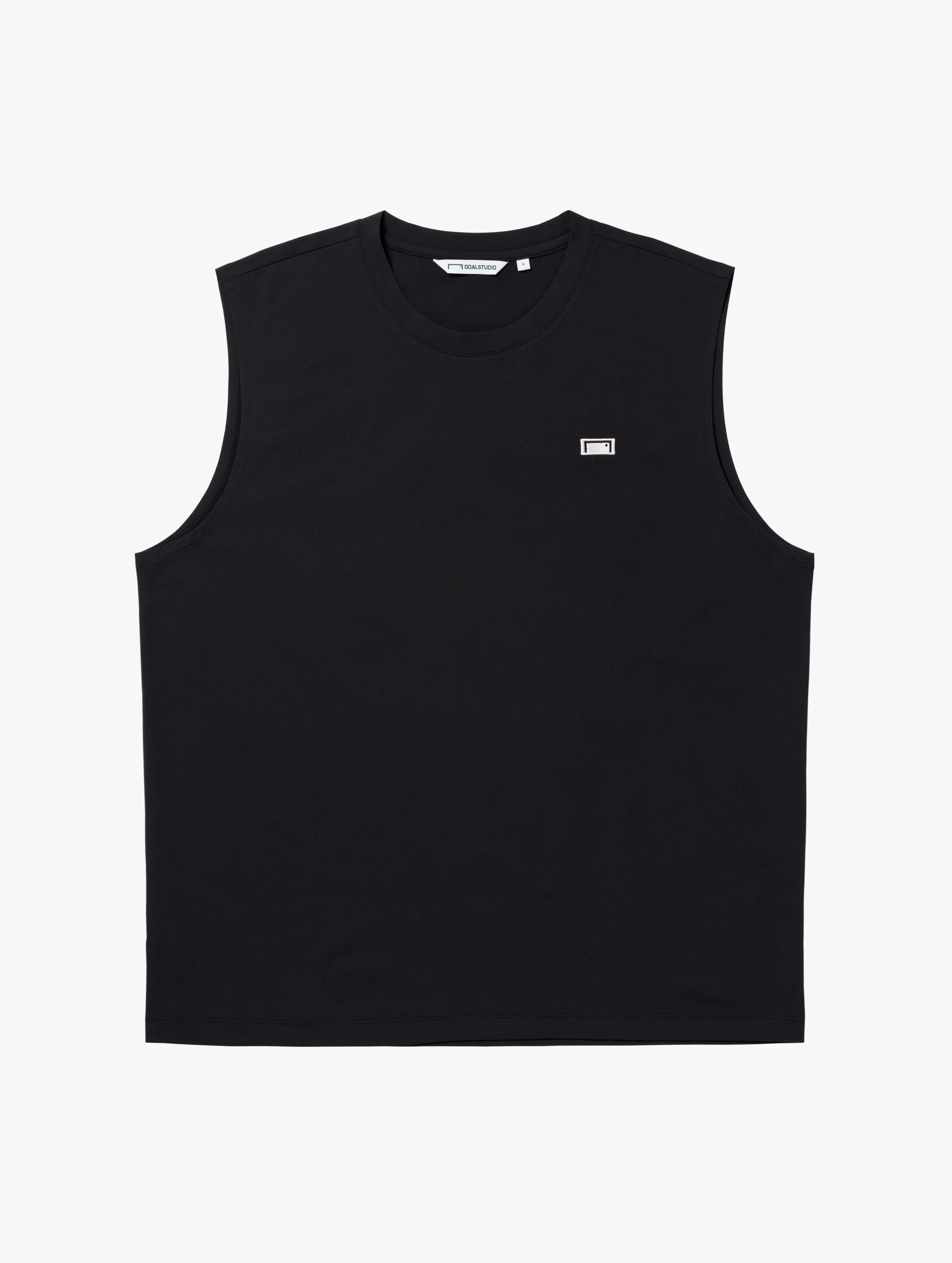 AIR DRY BOX LOGO SLEEVELESS-BLACK - 상품 이미지