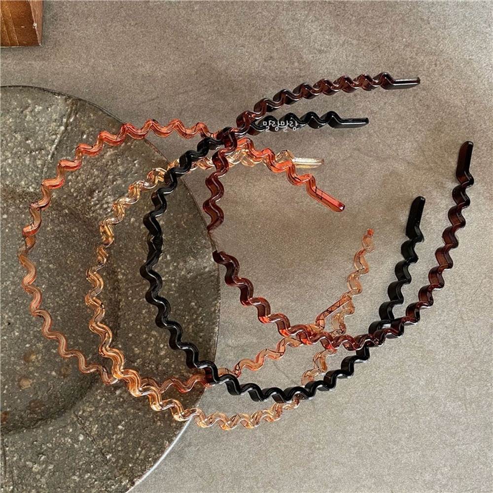 웨이브 물결 얇은 머리띠 데일리 심플 세안 플라스틱 좁은 헤어밴드