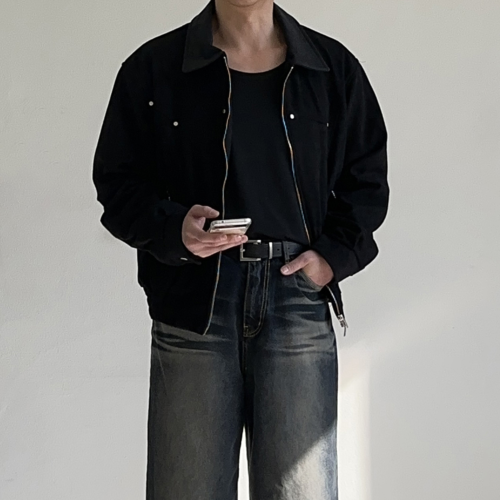 남자스웨이드자켓 오버핏 트러커 봄 가을 남자 자켓 - 상세 이미지 2