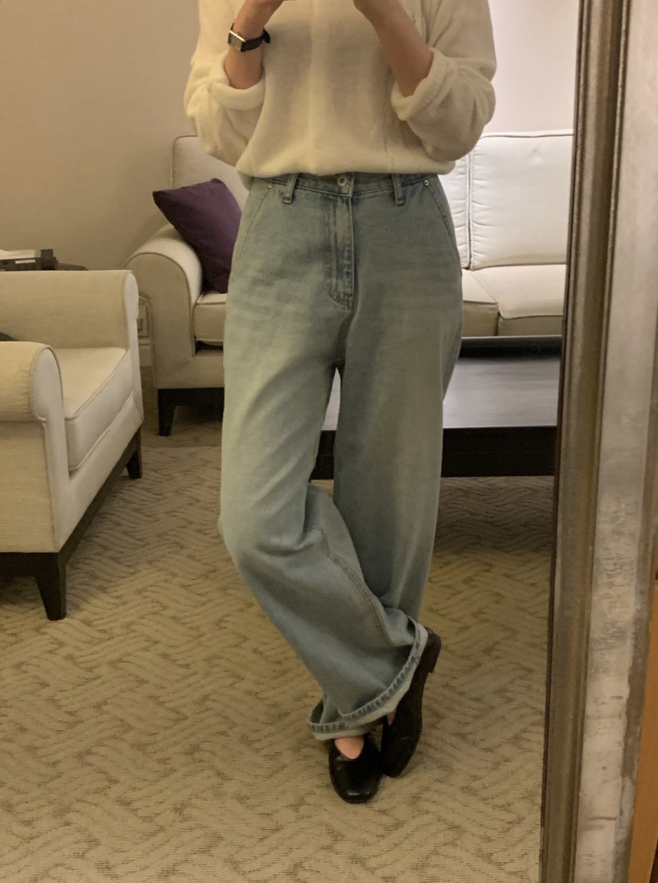 사선 워싱 데님 상세 이미지 5