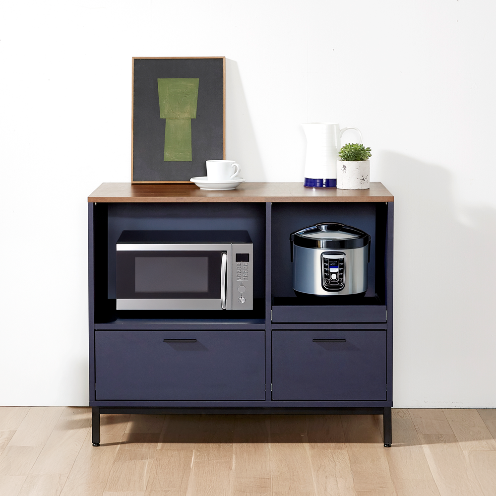 몬드 광파오븐장 렌지대 수납장 오븐장 밥솥장 에어프라이어선반 1000x550x835mm, 2단, 네이비