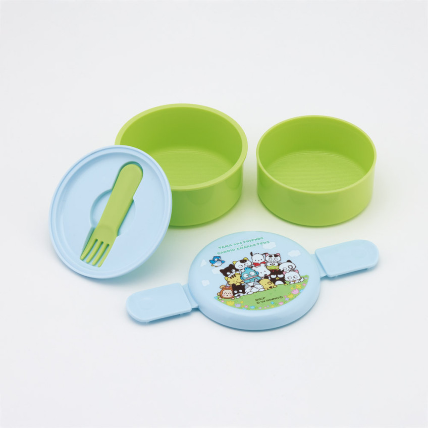 스케이터 산리오캐릭터즈 X 타마 앤 프렌즈 캐릭터 항균 원형2단 포크 도시락 500ml ONWR1AG - 주방·식기 - 하카타몰