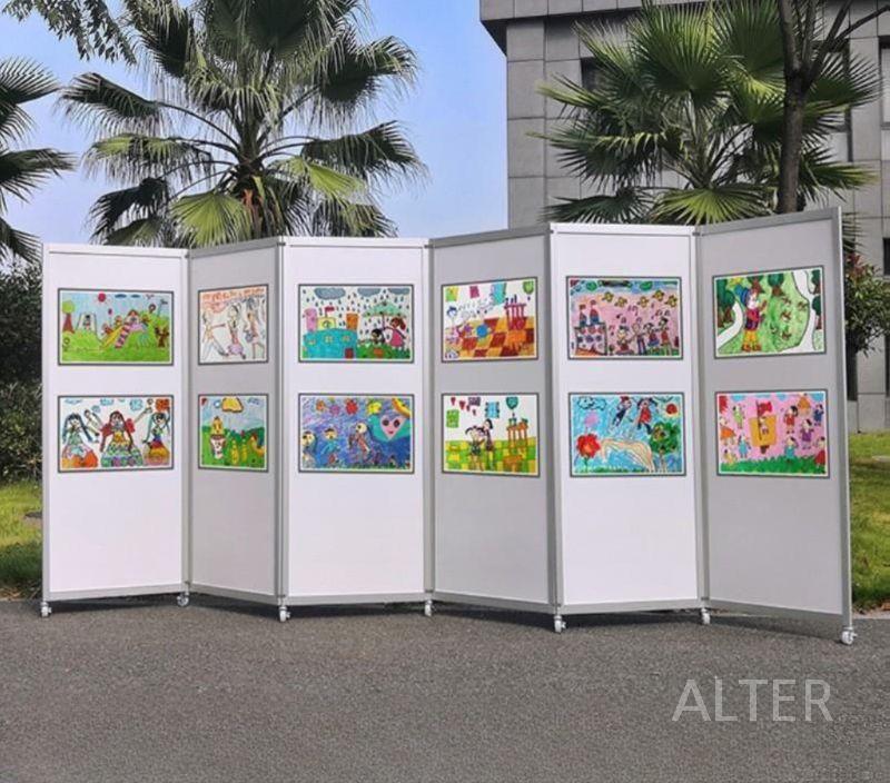 전시 파티션 미술 작품 전시회 미술관 접이식 진열대 이동식 판넬 80x180cm - 상세 이미지 2