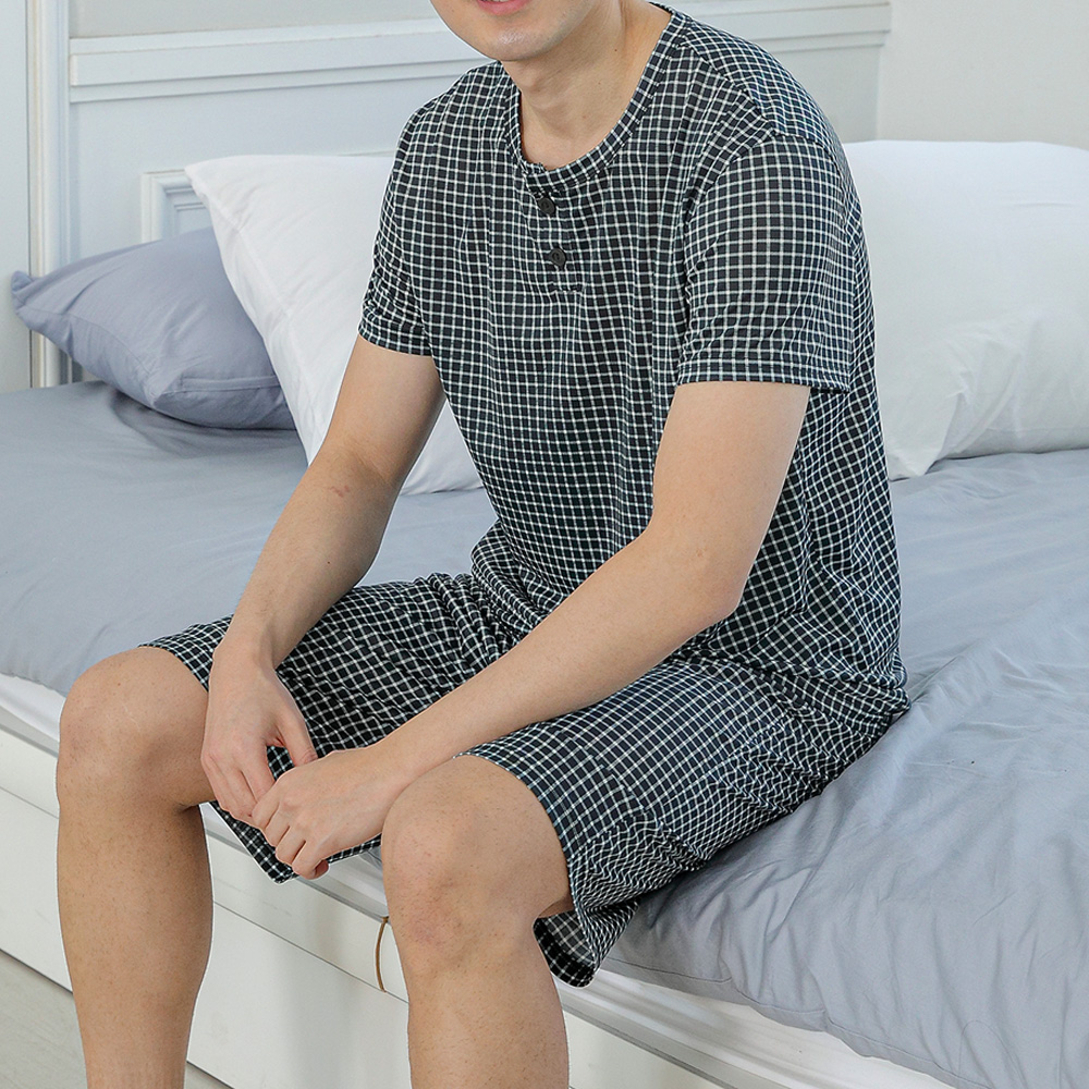 남성잠옷세트 여름 쿨링 시원한 잠옷 홈웨어 파자마 - 메인 이미지