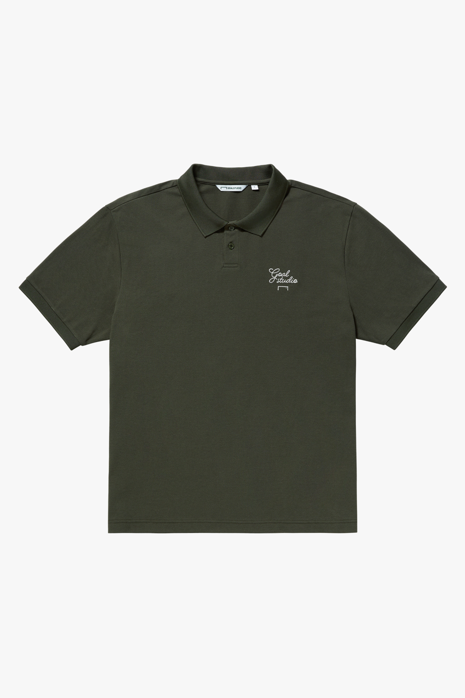 SCRIPT PIQUE POLO SHIRT-KHAKI - 상세 이미지 2