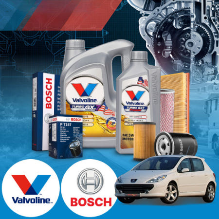 [자체제작]카샤 푸조 307 2.0 (RH01) 가솔린 발보린 터보 GX7 5W30 엔진오일필터세트 4L iter