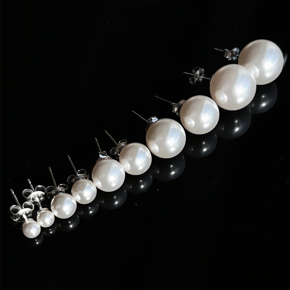 또블링 오스트리아 진주 실버 데일리 레이어드 귀걸이 4mm 6mm 8mm 10mm 12mm