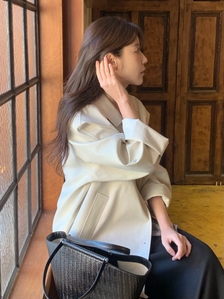 [🤍봄아우터] 베르가못 25 하프 트렌치 카라 래글런 싱글 코트 3color 상세 이미지 11