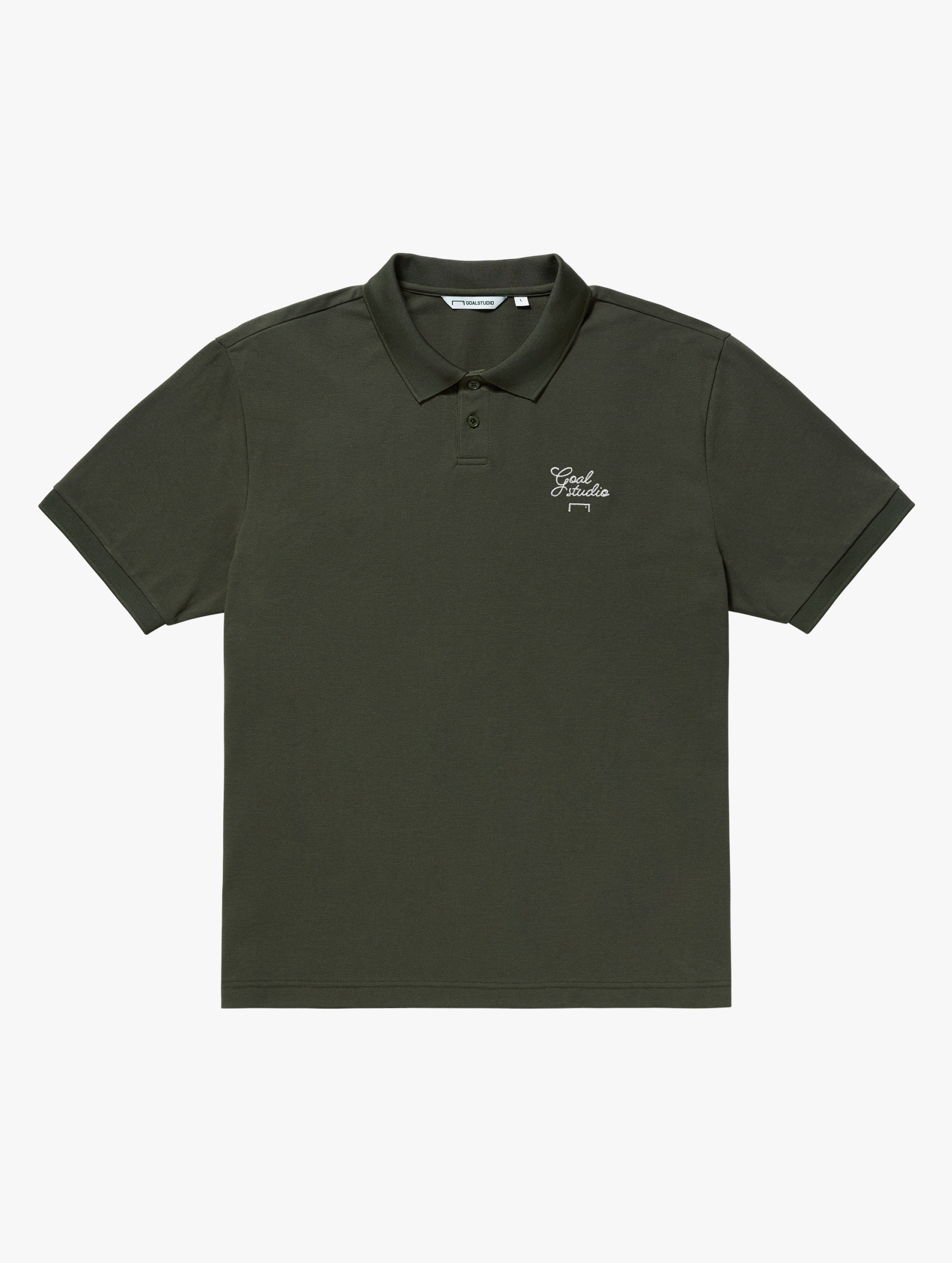 SCRIPT PIQUE POLO SHIRT-KHAKI - 상품 이미지