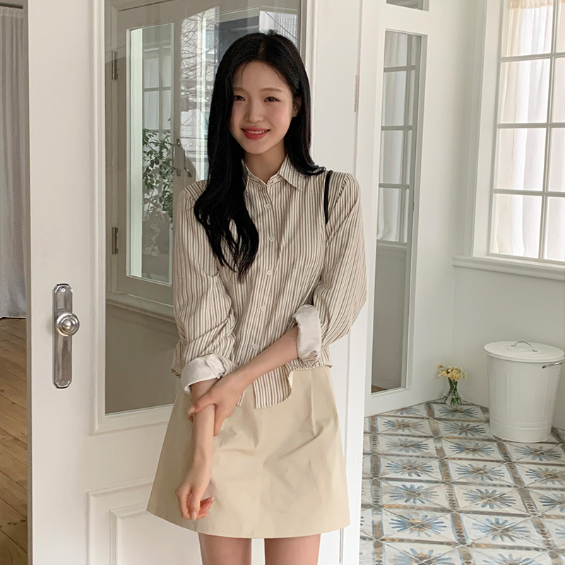 테인드 플리츠 핀턱 A라인 미니 스커트 sk6327 - 상세 이미지 2