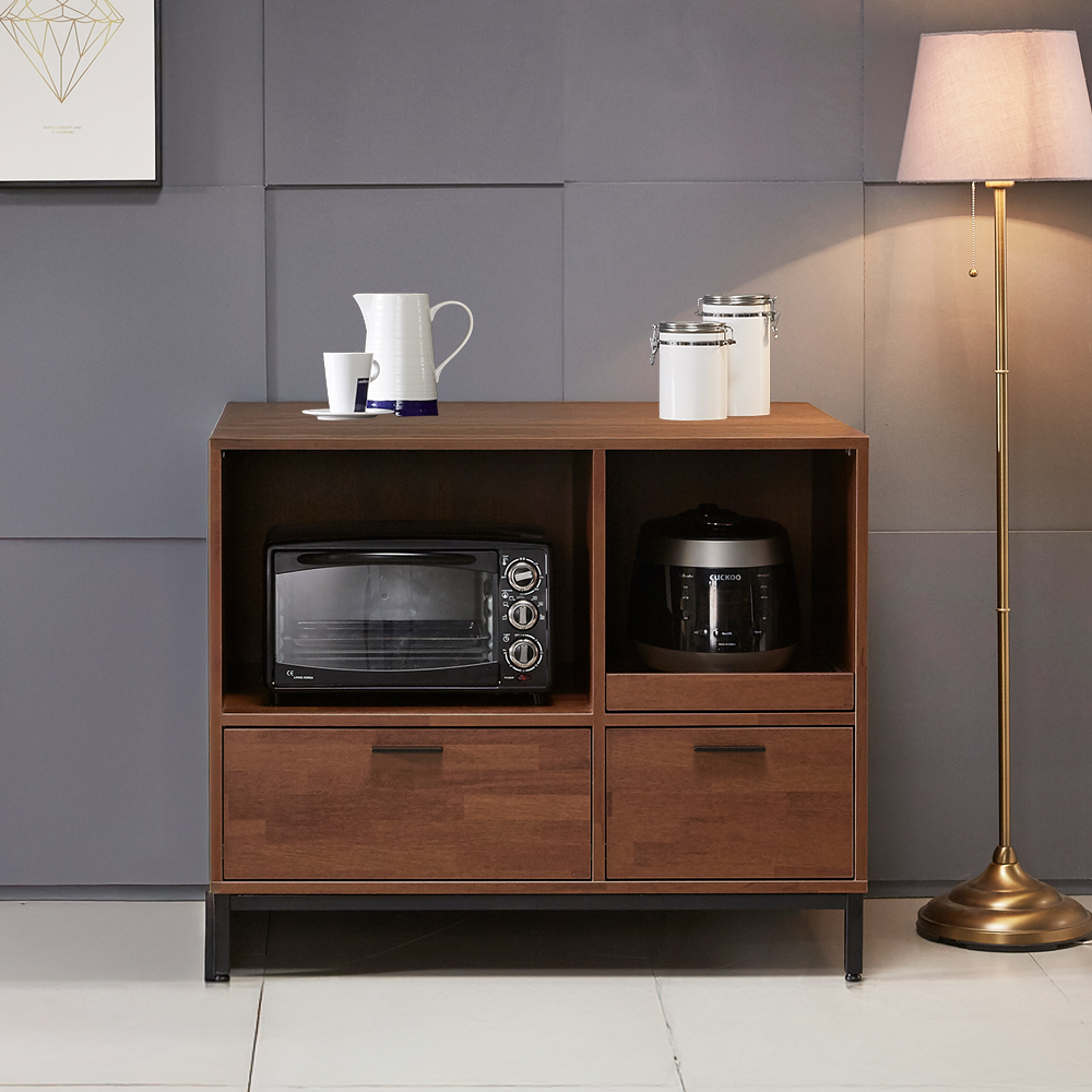 몬드 광파오븐장 렌지대 수납장 오븐장 밥솥장 에어프라이어선반 1000x550x835mm, 2단, 멀바우