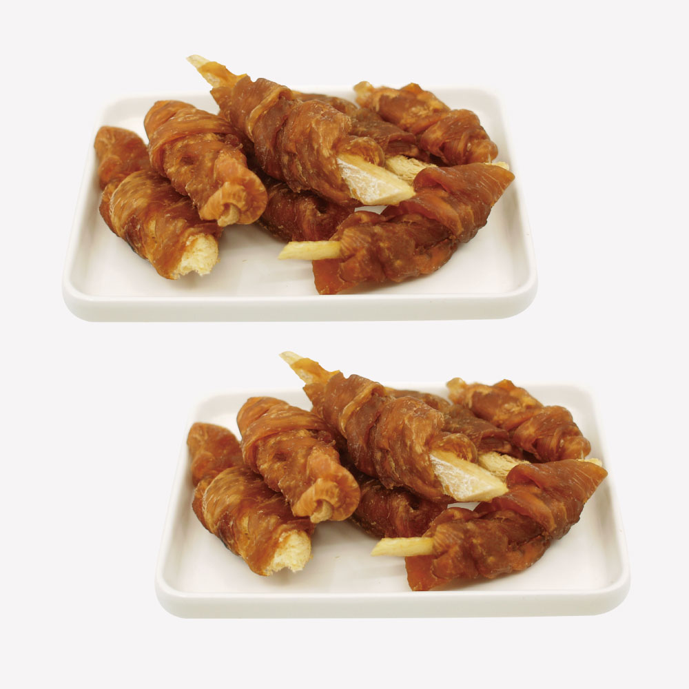 치북말이(치킨안심+북어육포) 2개 기력회복 기호성 좋은 맛있는 애완견 수제간식 - 상품 이미지