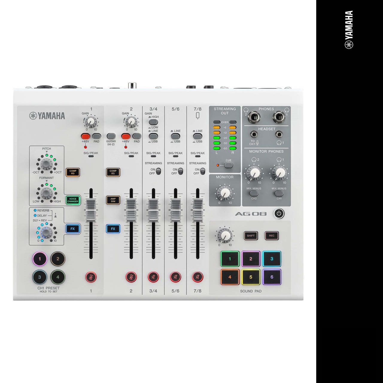 Yamaha AG08 White 야마하 오디오 믹서 인터페이스 라이브 스트리밍
