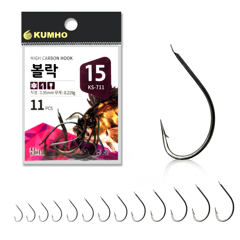 금호조침 고강도카본소재 볼락 바늘 블랙니켈 KS-711